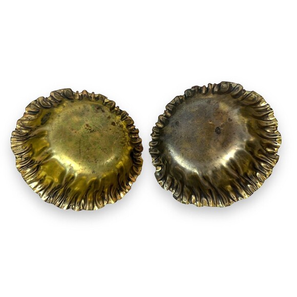 1924 ESG Quadruple Plate 24K Gold Lined 50 Years Bank of Kewaskum Crinkle Bowls - Picture 3 of 13